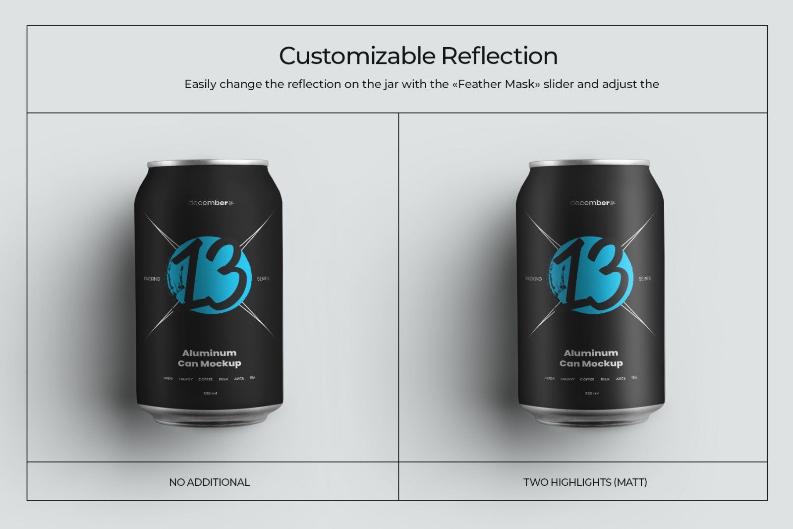8 Mockups Aluminium Can