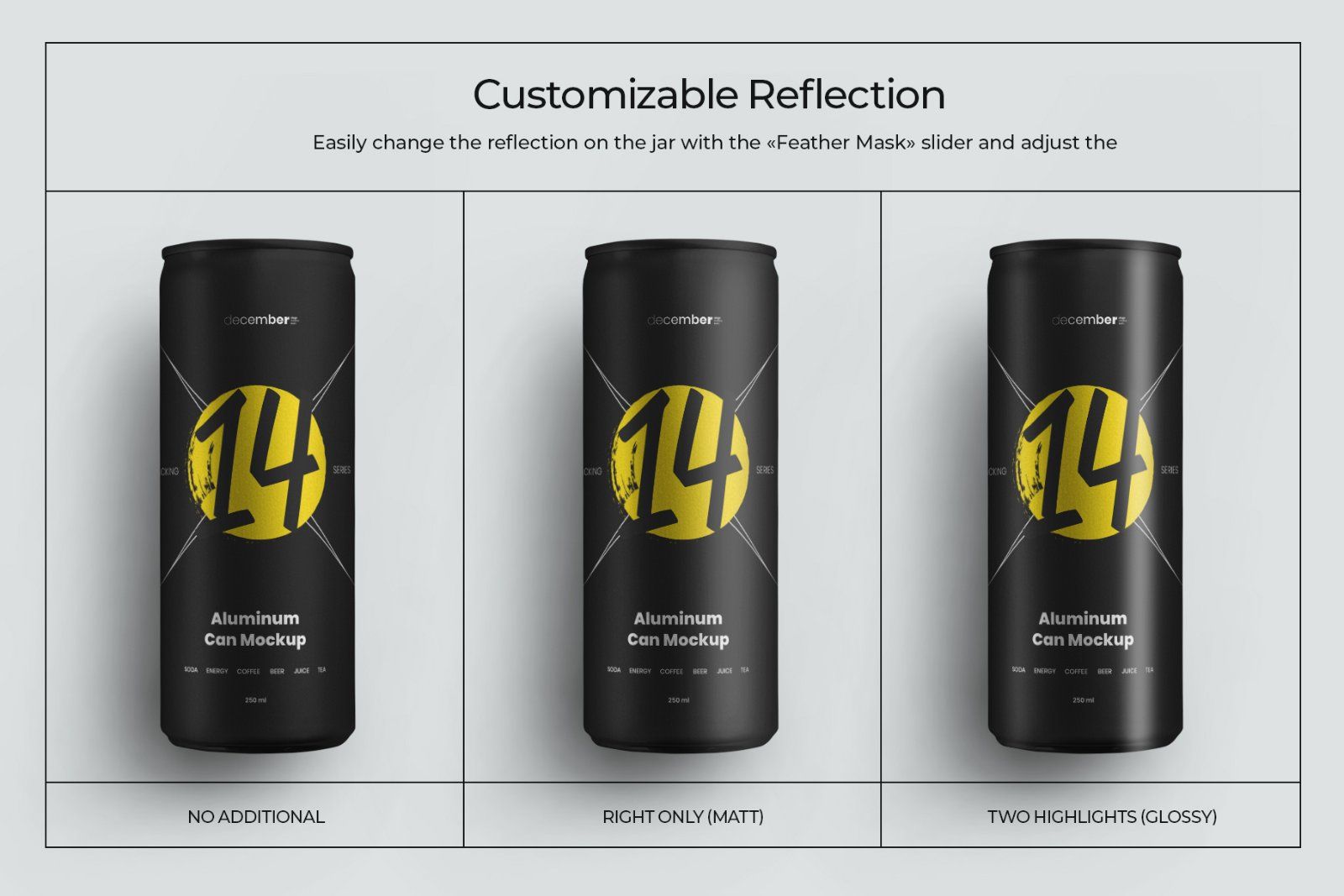10 Mockups Aluminium Can 250 ml