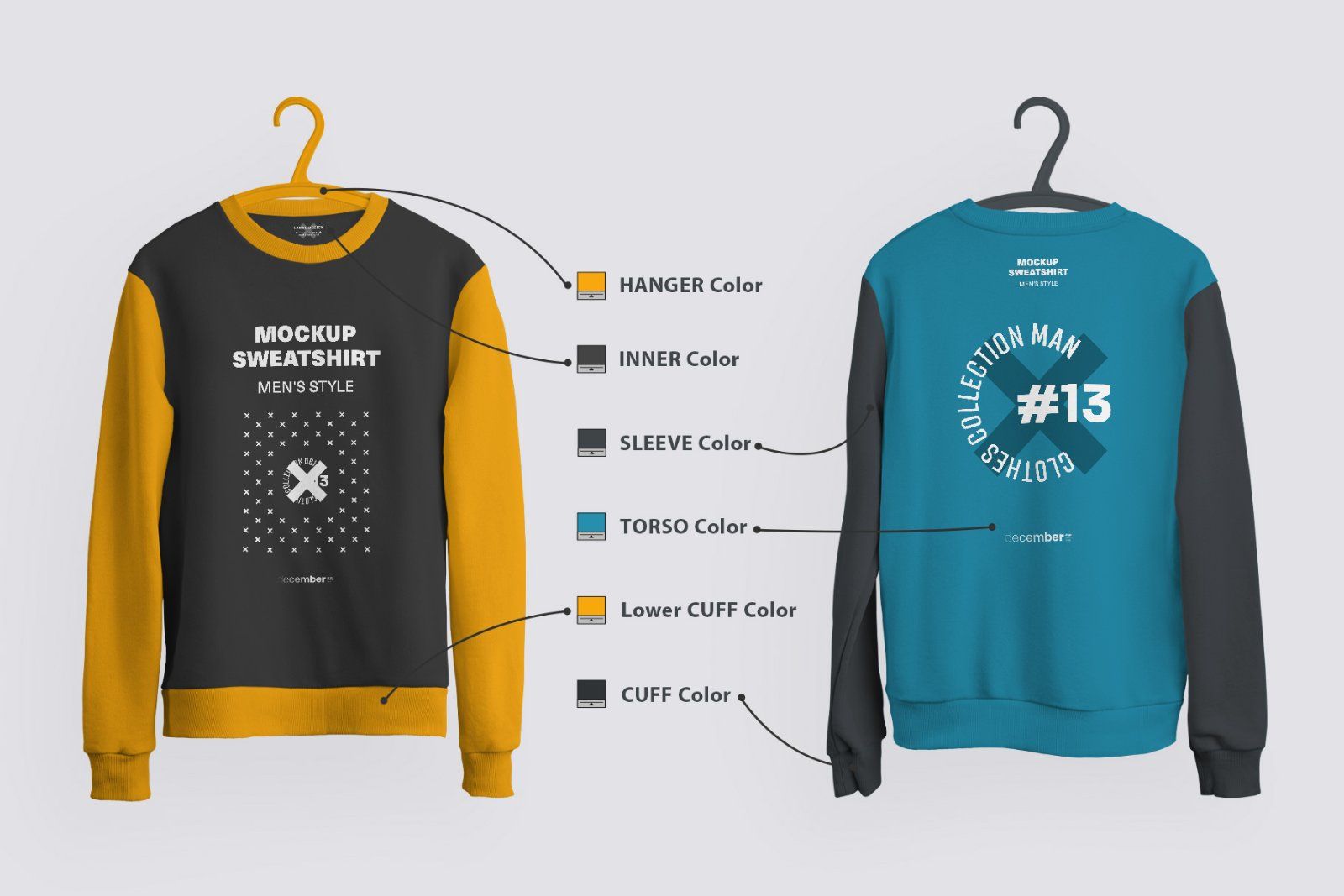8 Mockups Isolated Sweatshirt