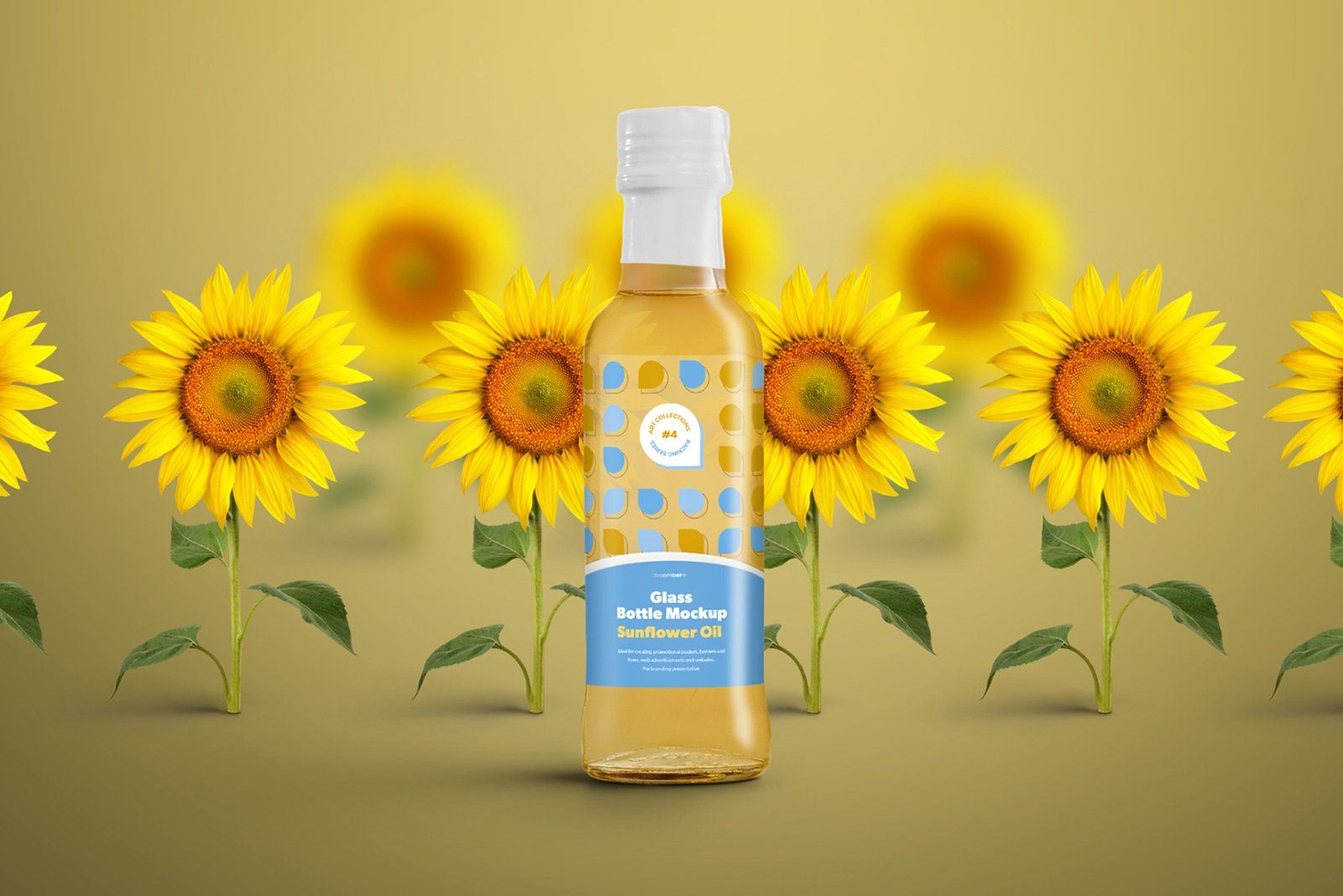 3 Mockups Glass Bottles Sunflower Oil — image 3