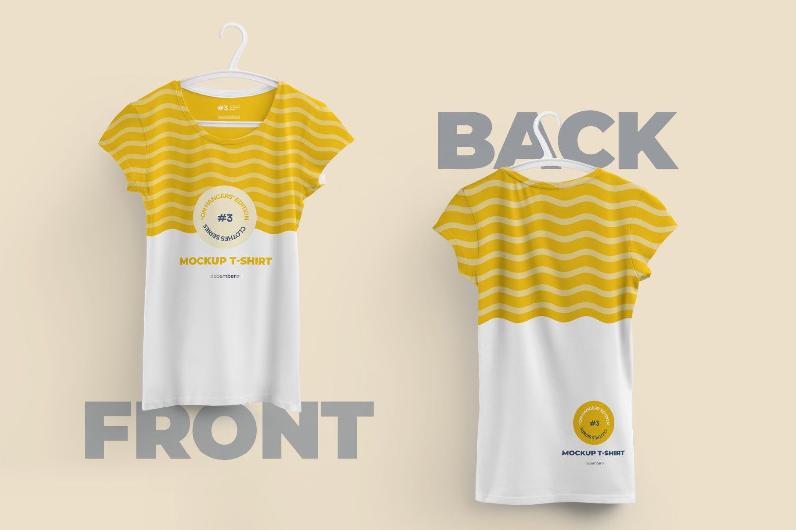 2 Mockups Woman T-shirts On 6 Different Hangers — image 2