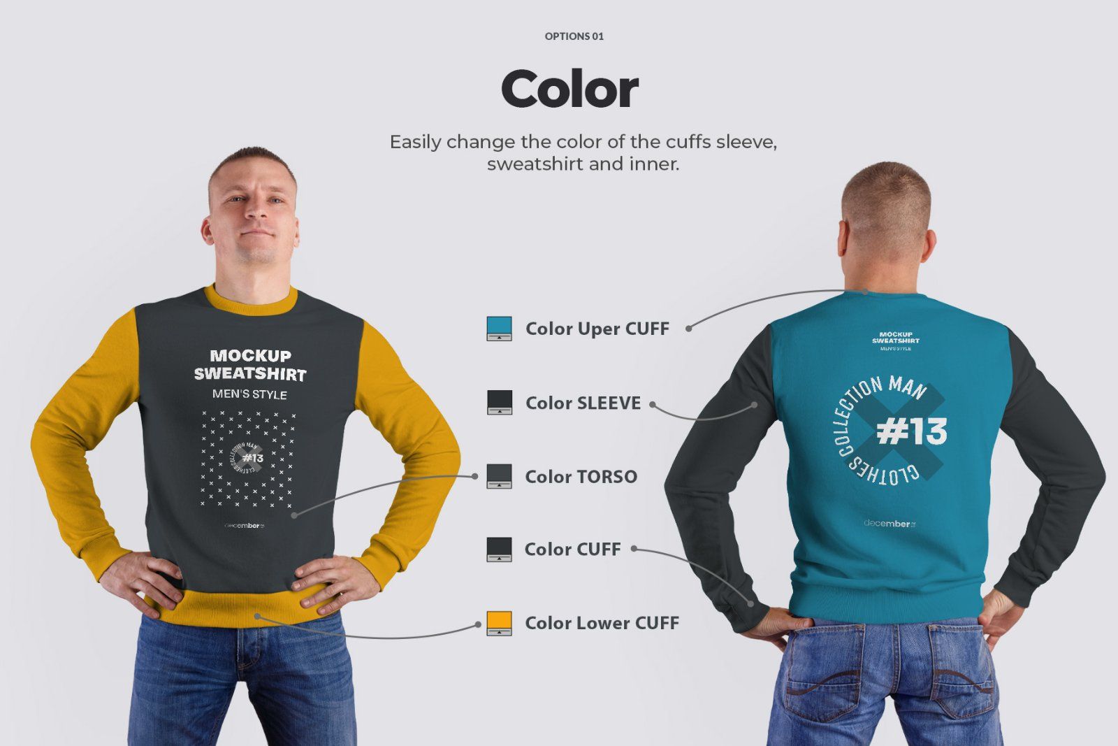 8 Mockups Mens Sweatshirt
