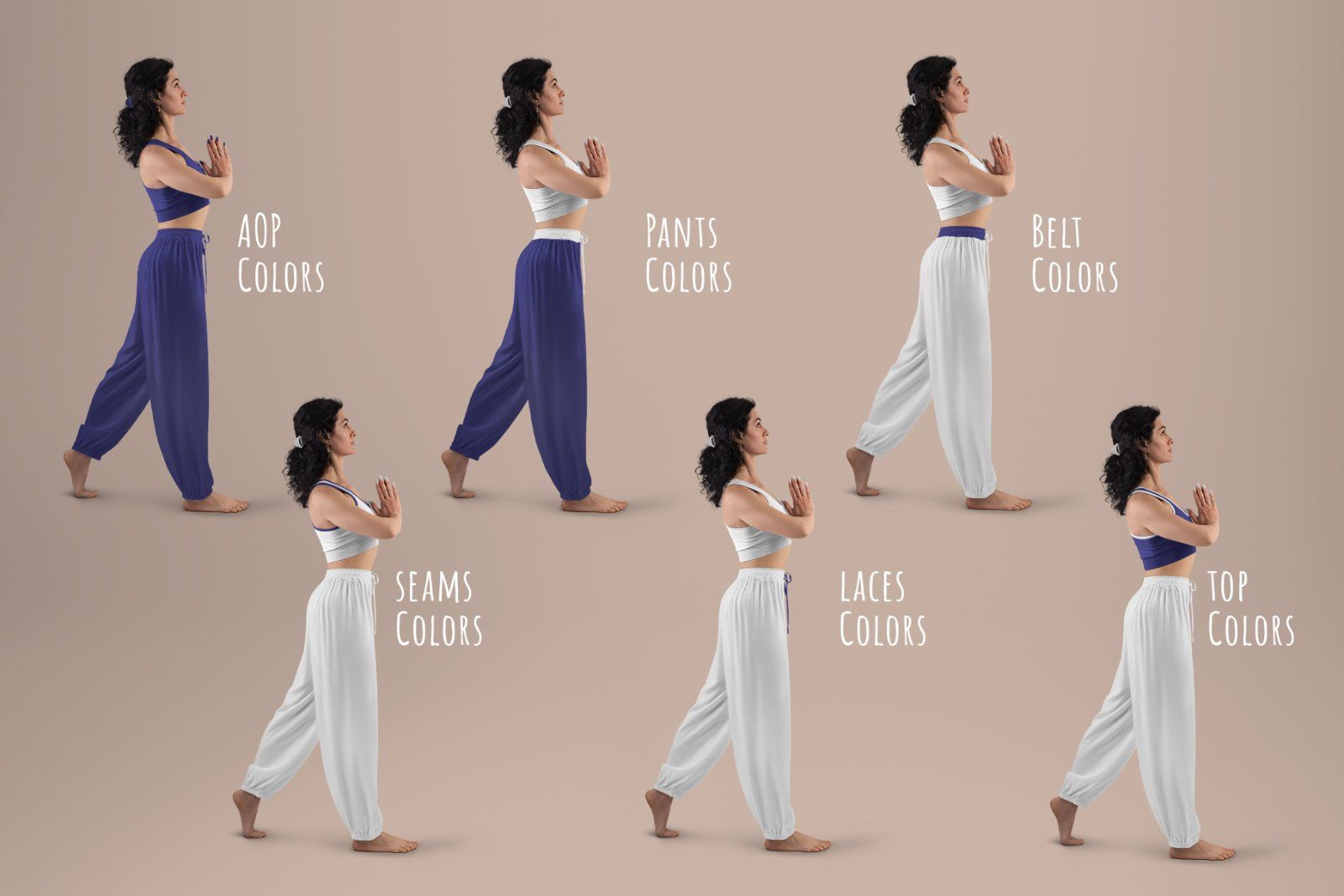 6 Wide Leg Pants Mockups and Top for Yoga and Pilates. vol.03