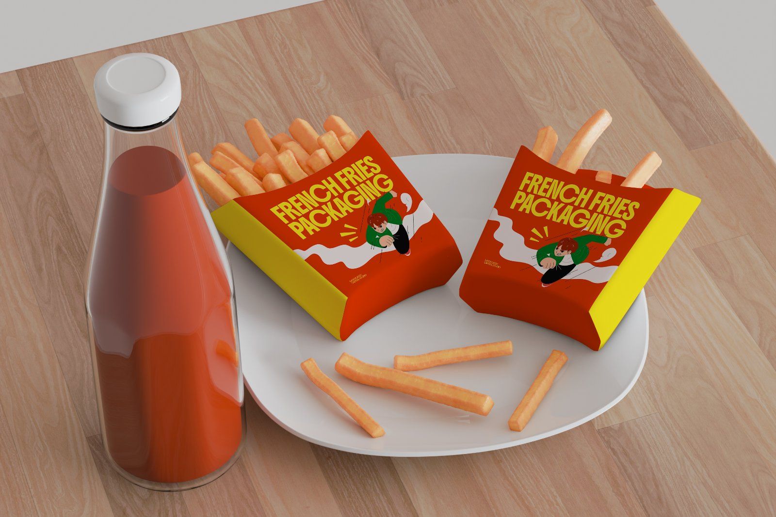 French Fries Packaging Mockup