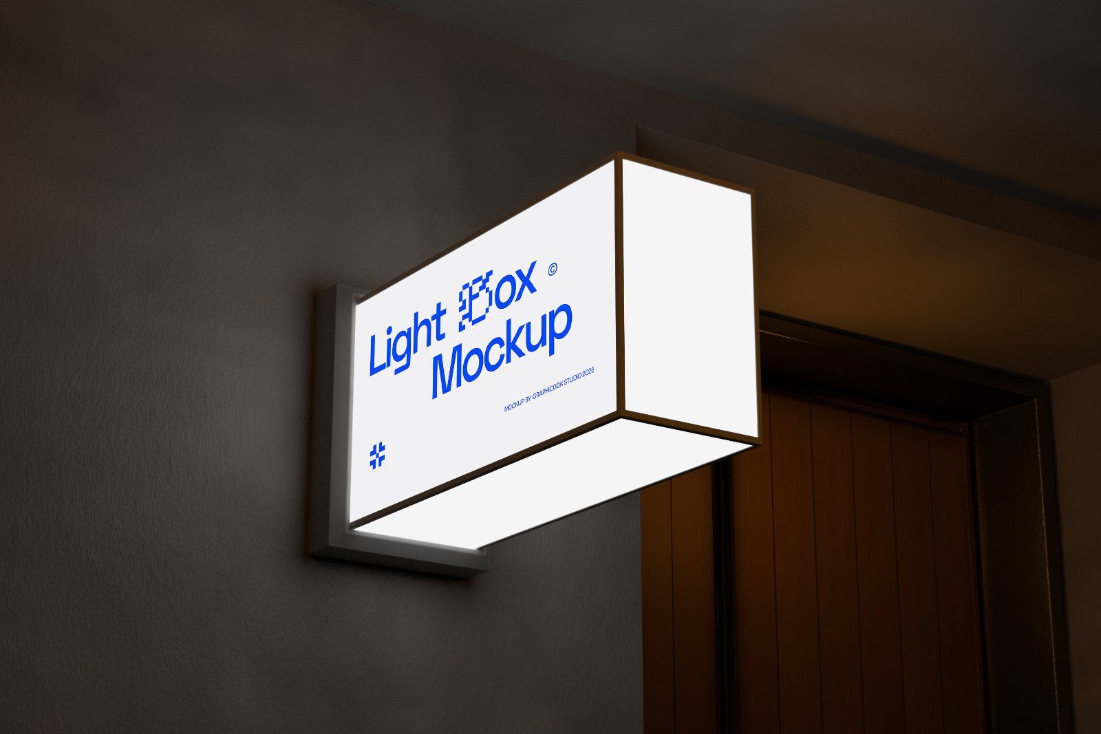 Night Wall Sign Mockup
