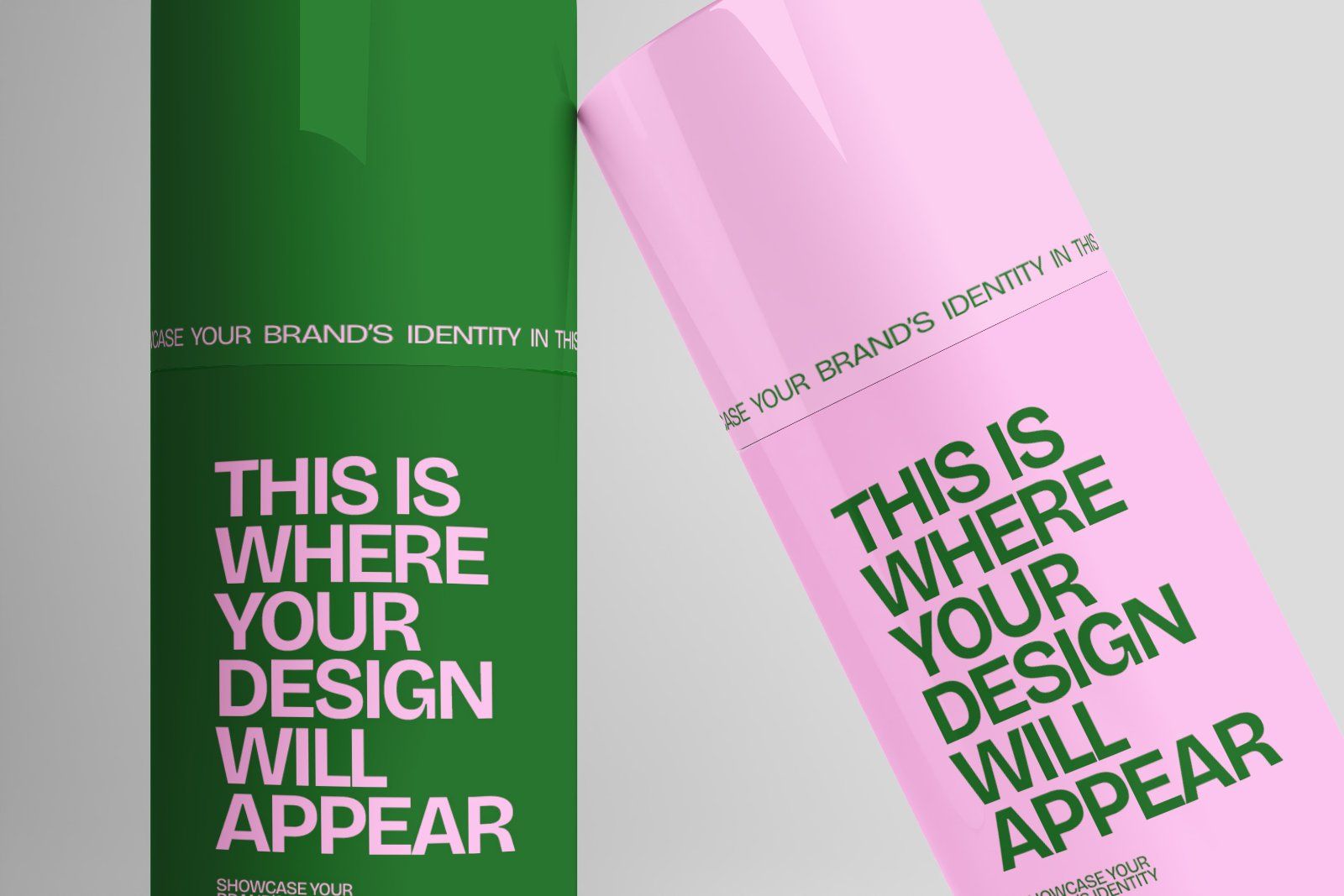 Glossy Tube Rounded Packaging Mockup