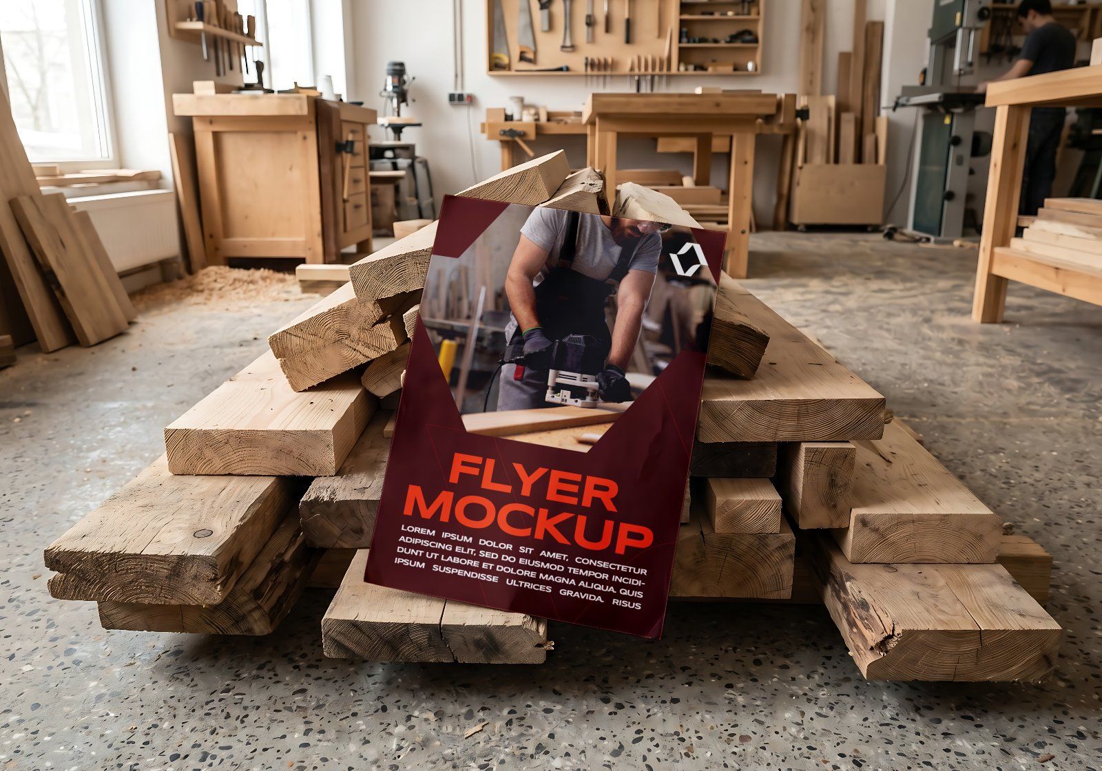 Ultimate Branding Carpenter Mockup Bundle – 15 Premium PSD Scenes for Woodworking & Industrial Ident