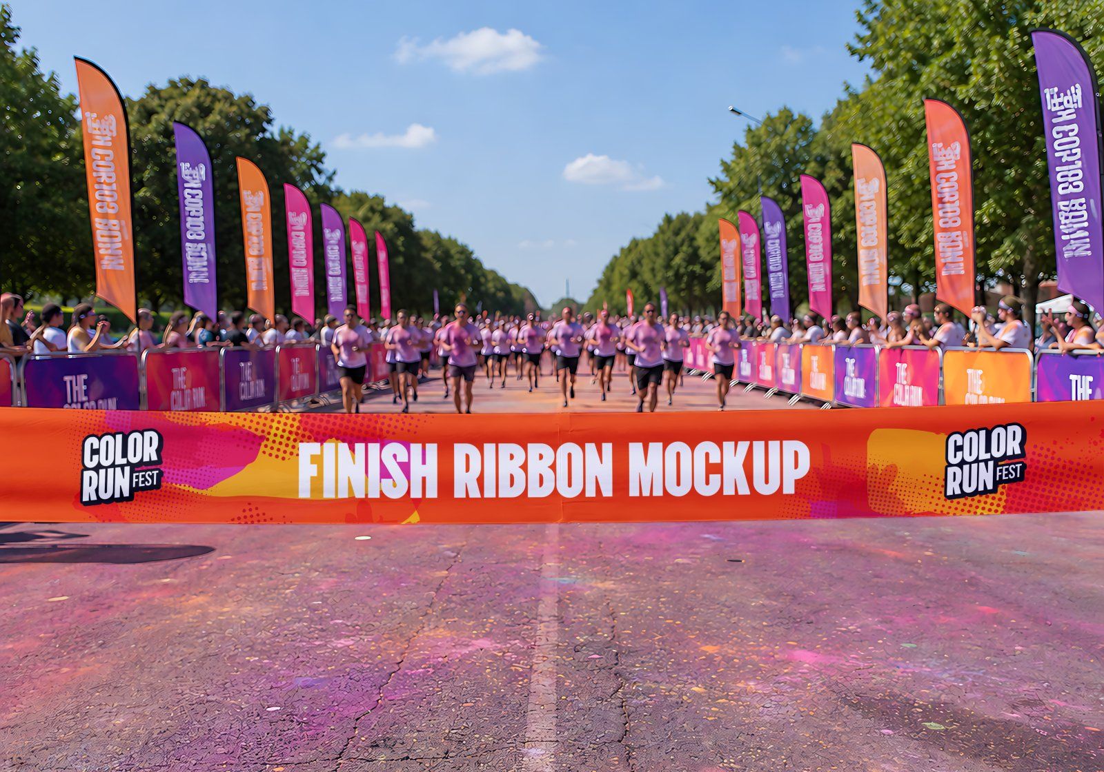 Premium Color Run Event Mockup Bundle – 15 Dynamic PSD Scenes for Sports Festival & Marathon Brandin