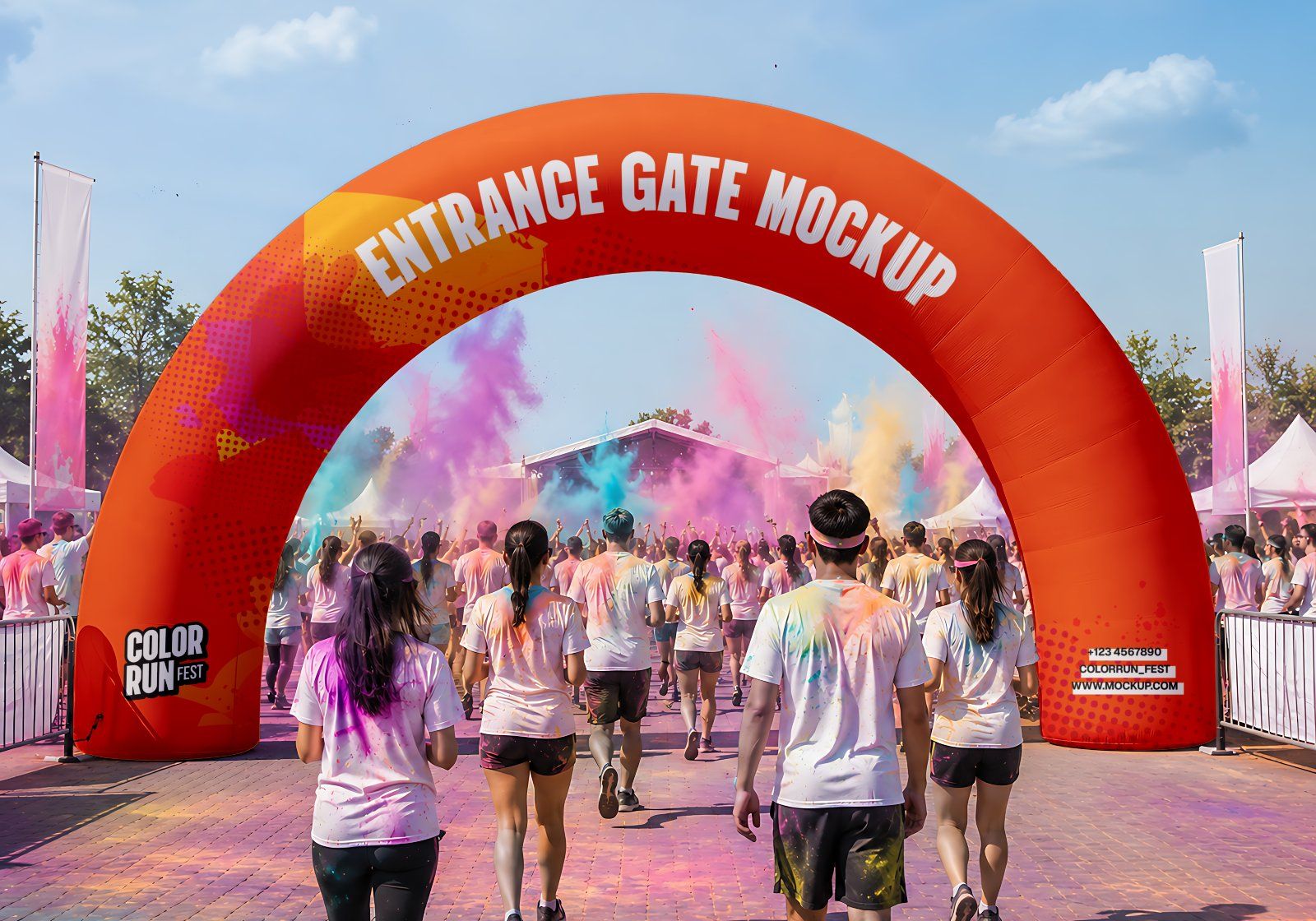 Premium Color Run Event Mockup Bundle – 15 Dynamic PSD Scenes for Sports Festival & Marathon Brandin