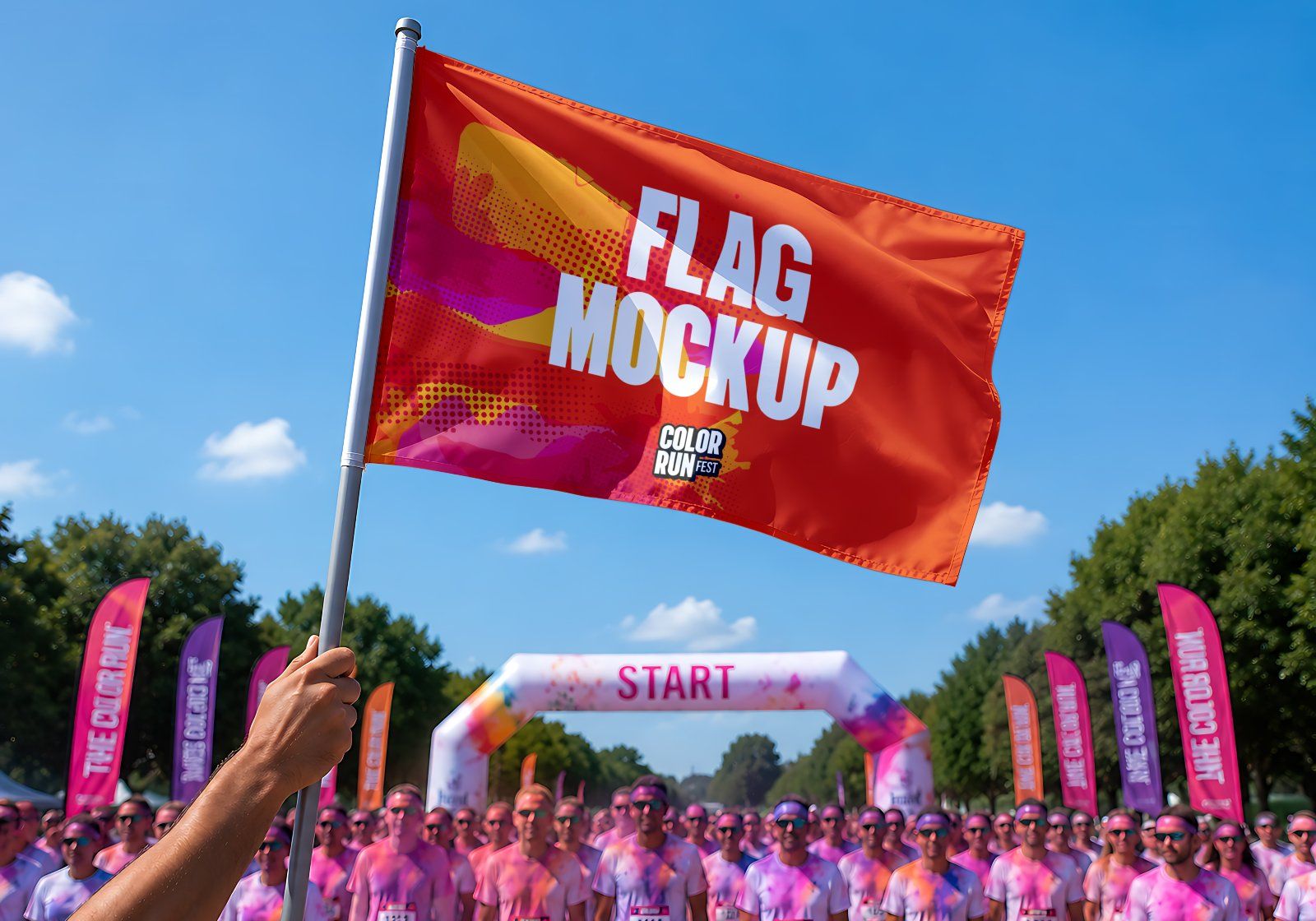 Premium Color Run Event Mockup Bundle – 15 Dynamic PSD Scenes for Sports Festival & Marathon Brandin