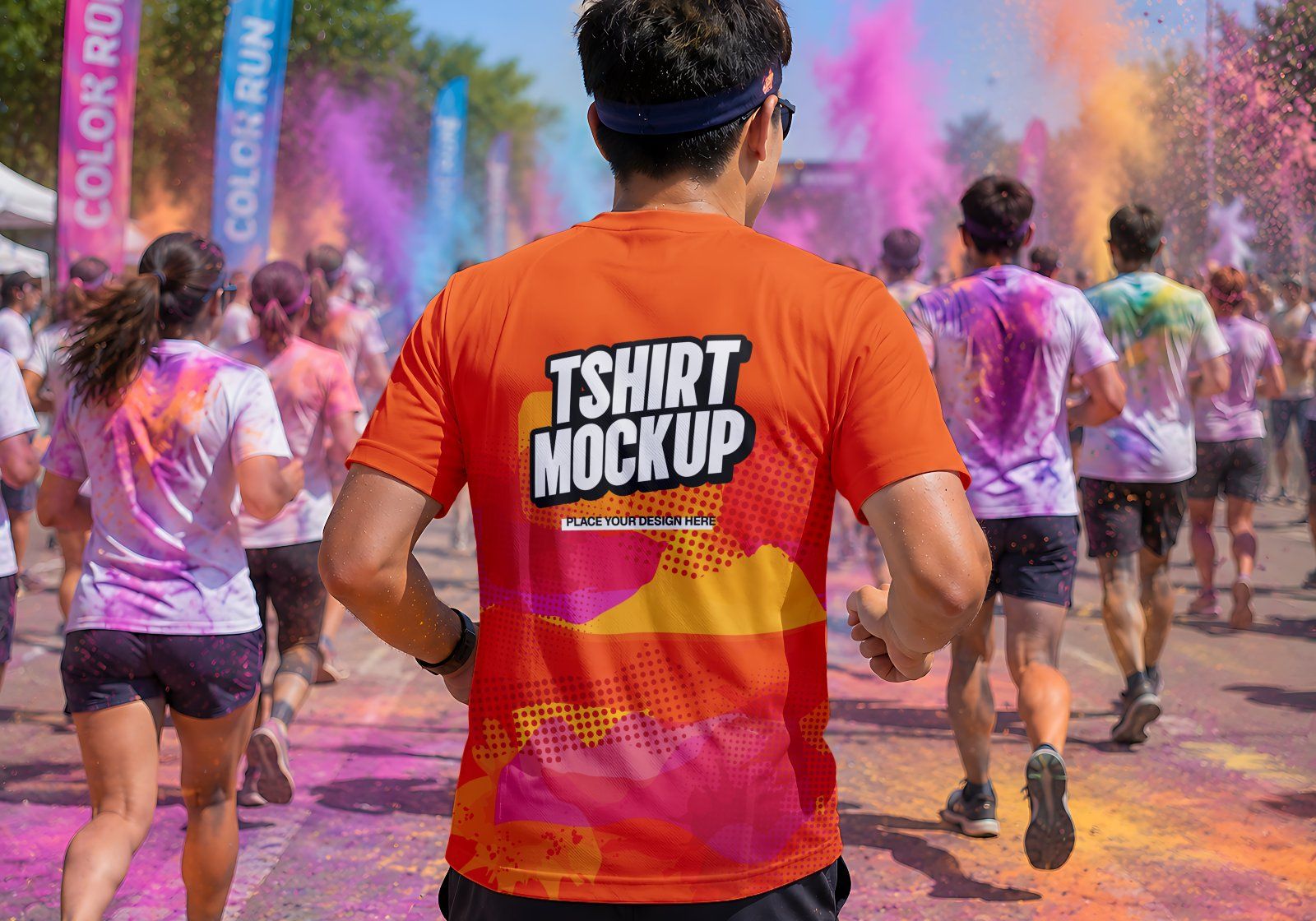 Premium Color Run Event Mockup Bundle – 15 Dynamic PSD Scenes for Sports Festival & Marathon Brandin