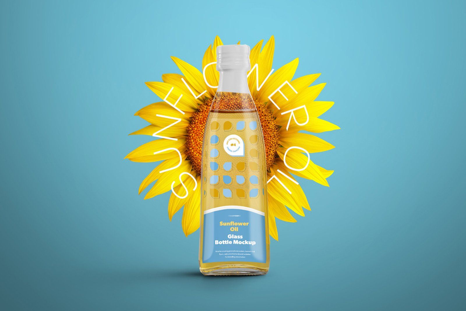 3 Mockups Glass Bottles Sunflower Oil — image 4