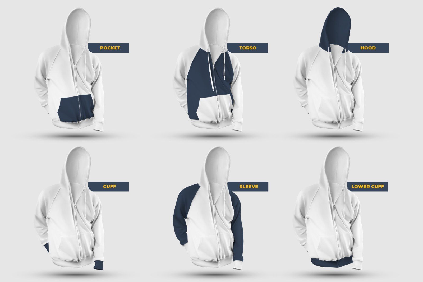 10 Men's Zip Hoodie Mockups 3D Style — image 4