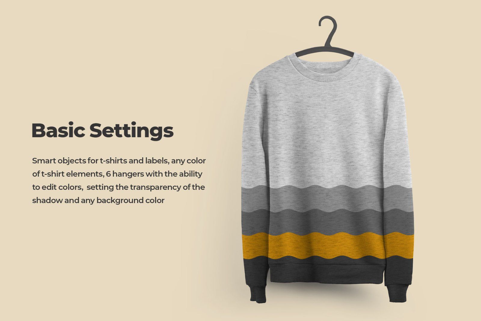 Front and Back Sweatshirt Mockup On 6 Different Hangers — image 4