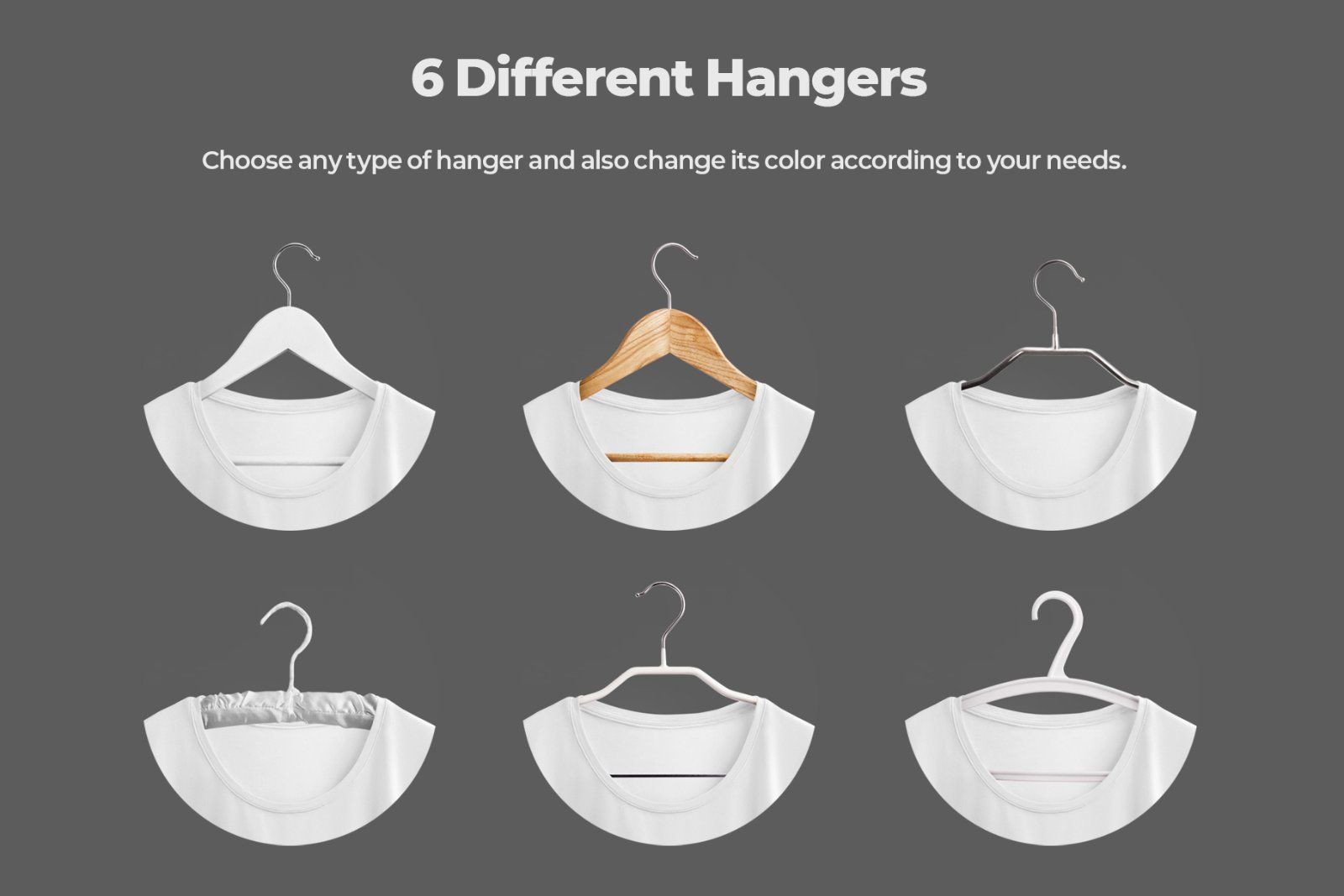 2 Mockups Woman T-shirts On 6 Different Hangers — image 3