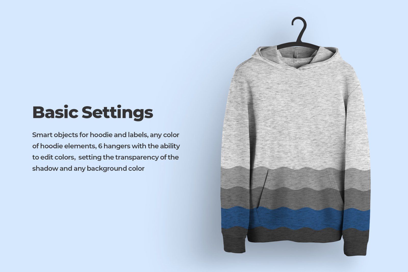 Front and Back Men Hoodie Mockup On 6 Different Hangers — image 4