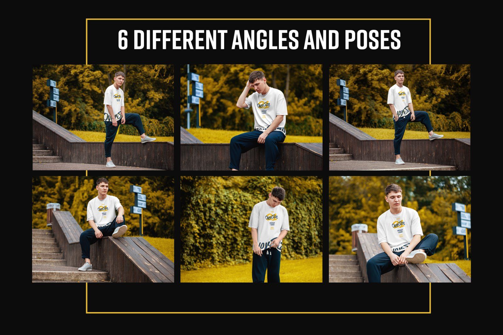6 Oversized T-shirt Mockup on a Guy Outside — image 4
