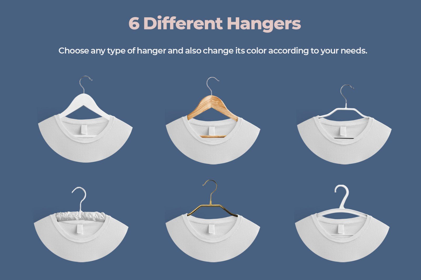 2 Mockups  T-shirts With 6 Different Hangers — image 3
