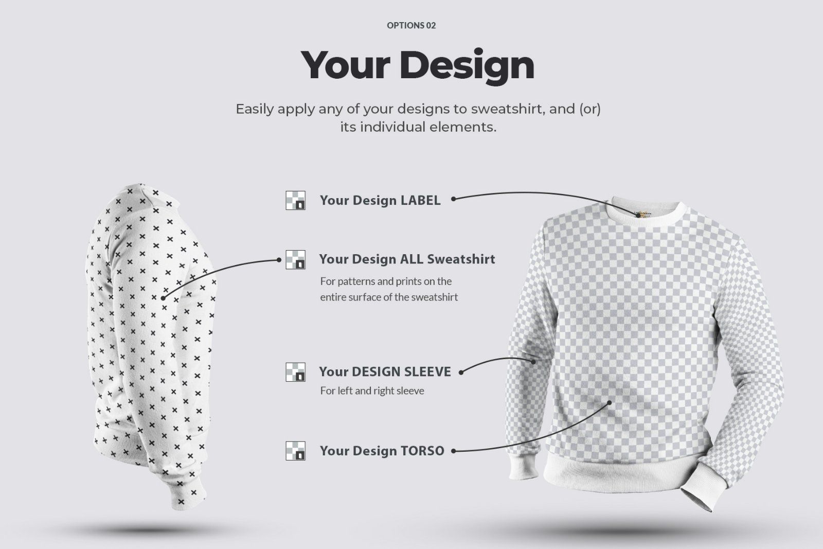 8 Mockups Mens 3D Style Sweatshirt