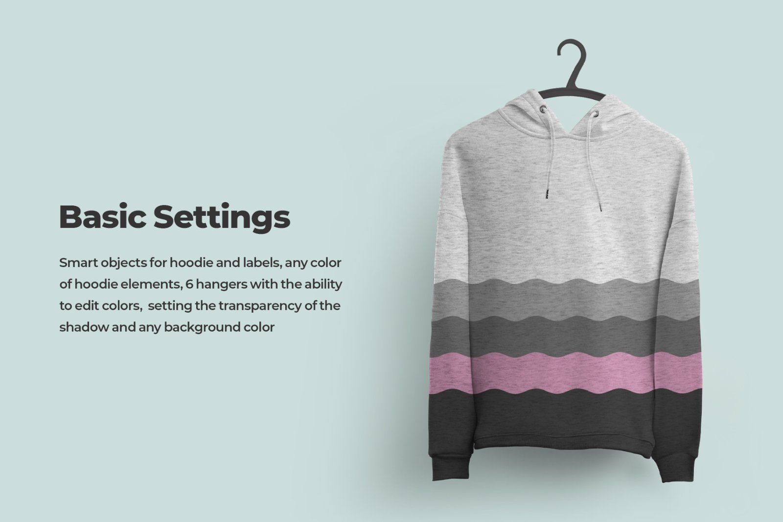 Front and Back Woman Hoodie Mockup On 6 Different Hangers — image 4