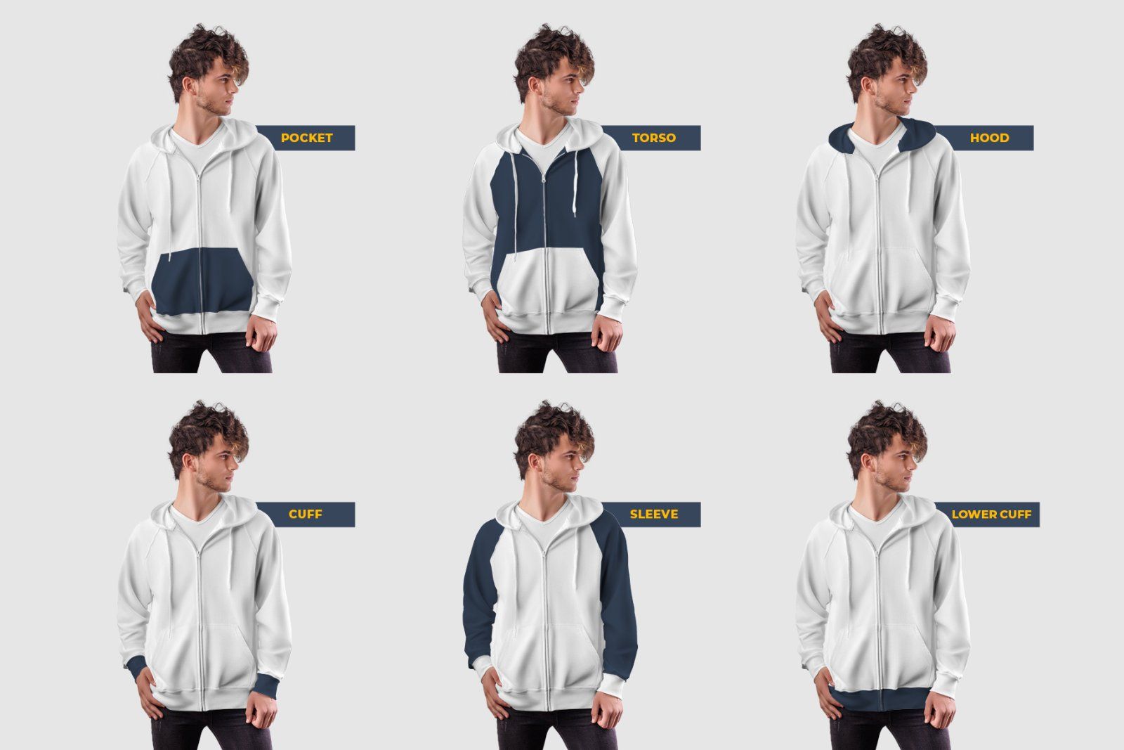 10 Men's Zip Hoodie Mockups — image 4