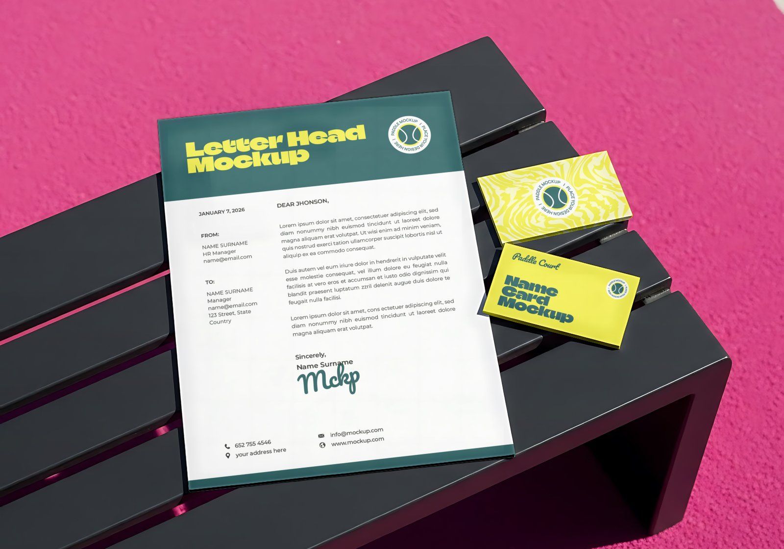 Premium Branding Pink Paddle Mockup