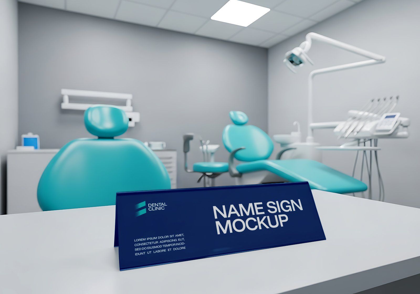 Premium Branding Blue Dental Care Mockup