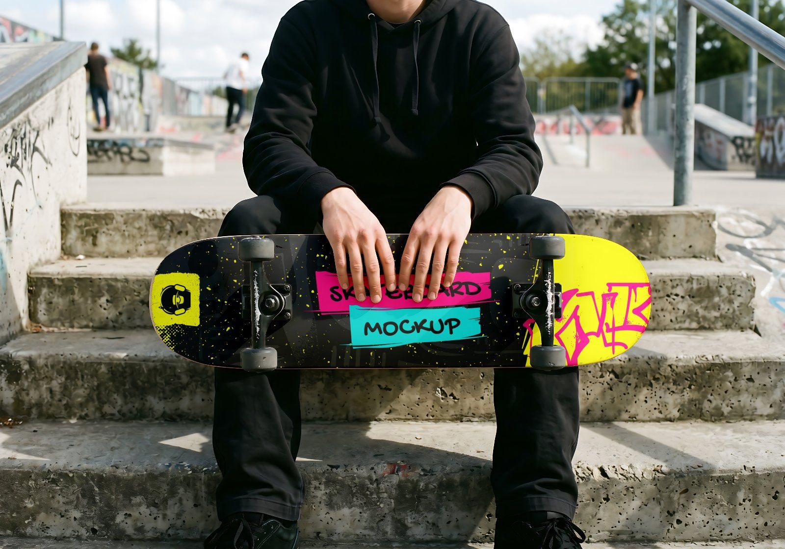 Ultimate Skateboard Branding Mockup Bundle – 15 Premium PSD Scenes for Urban Streetwear & Skate Cult