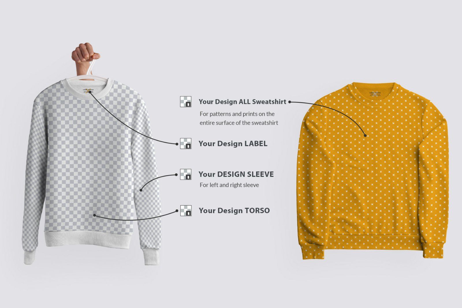 8 Mockups Isolated Sweatshirt