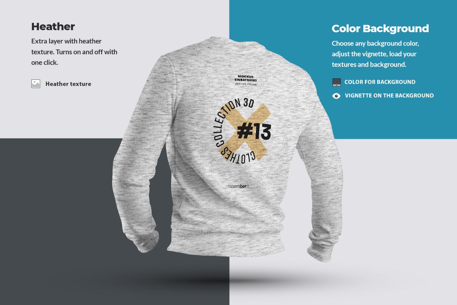 8 Mockups Mens 3D Style Sweatshirt