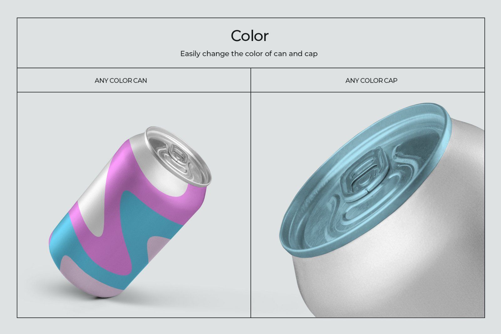 8 Mockups Aluminium Can
