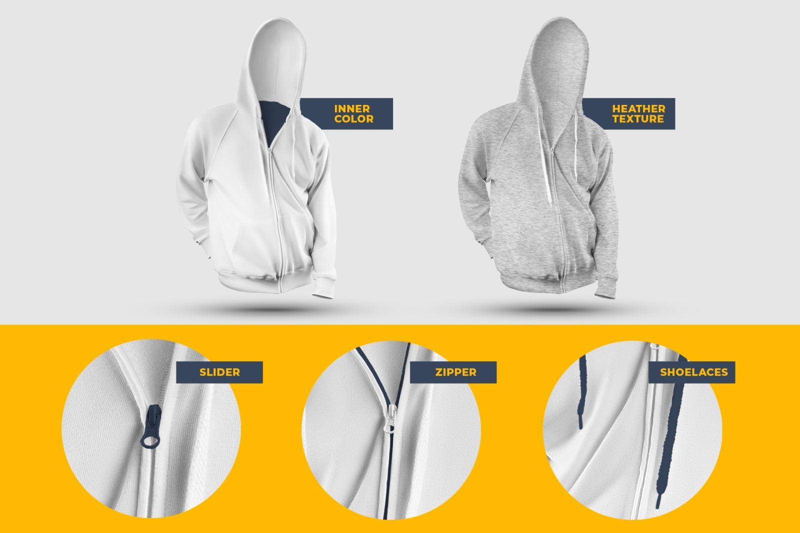 10 Men's Zip Hoodie Mockups 3D Style — image 5