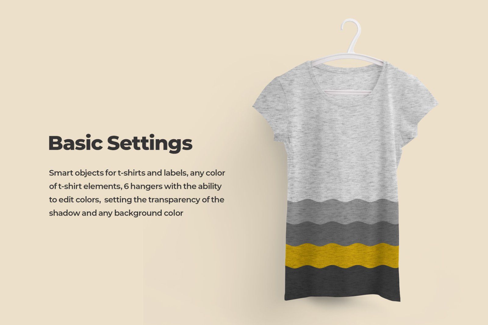 2 Mockups Woman T-shirts On 6 Different Hangers — image 4