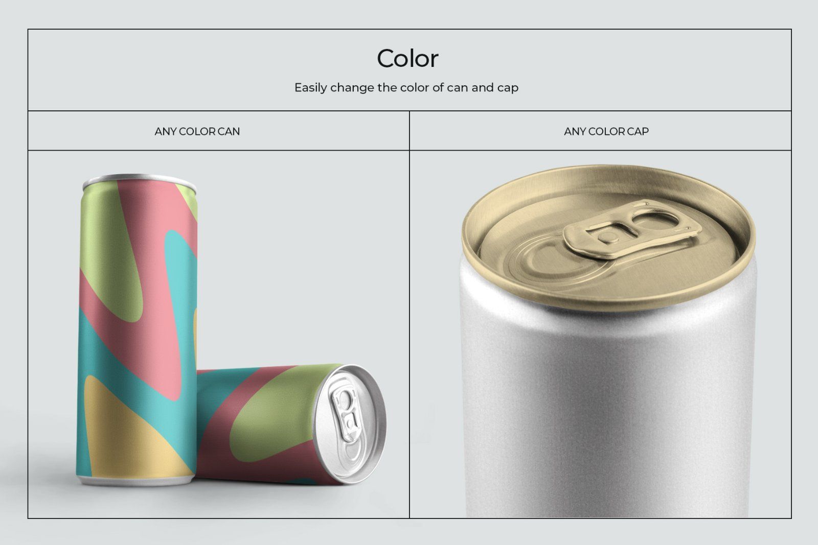 10 Mockups Aluminium Can 250 ml