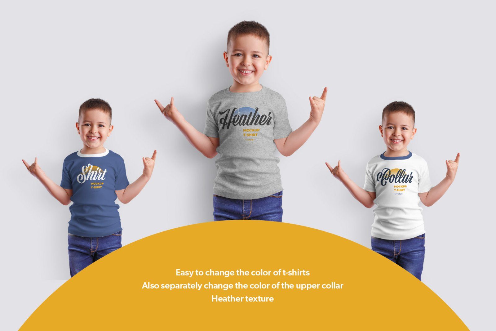 8 Mockups Kids Boy T-shirt