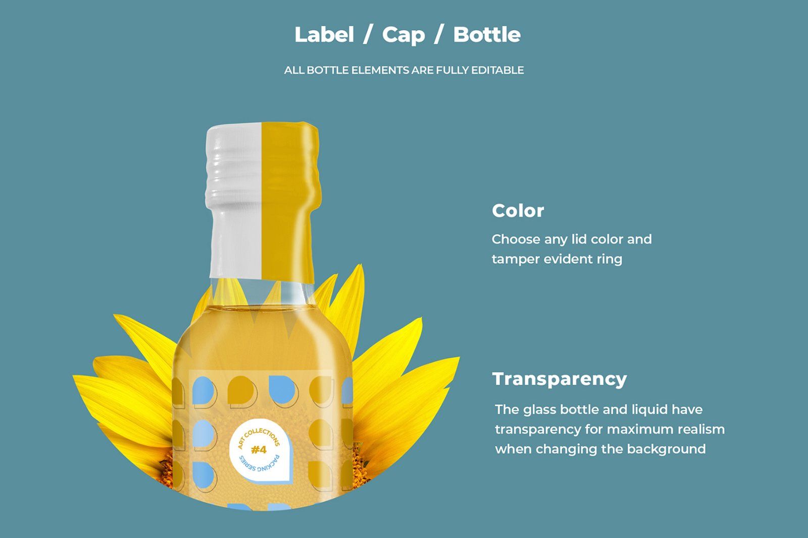 3 Mockups Glass Bottles Sunflower Oil — image 5