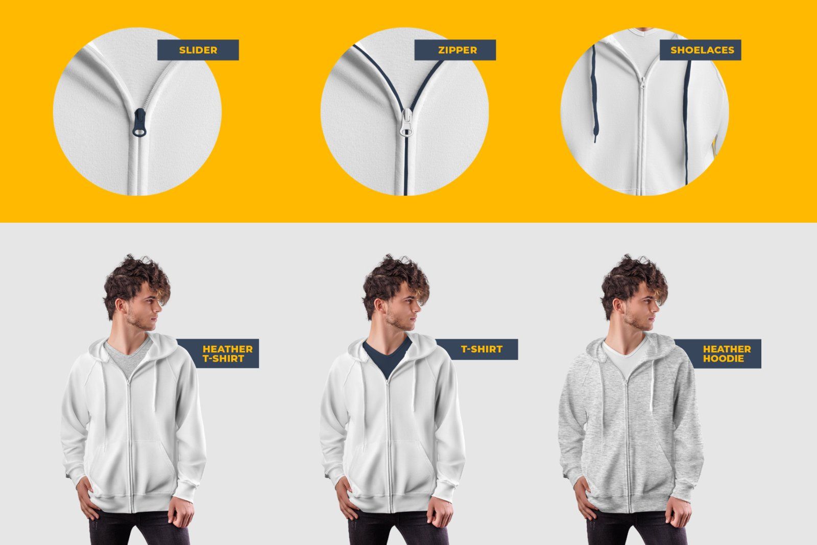 10 Men's Zip Hoodie Mockups — image 5