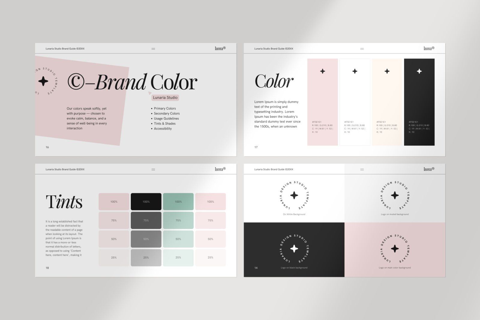 Lunaria Minimal Brand Guide Canva
