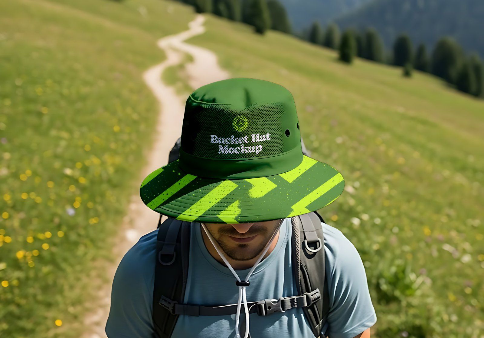 Premium Branding Green Camping Mockup