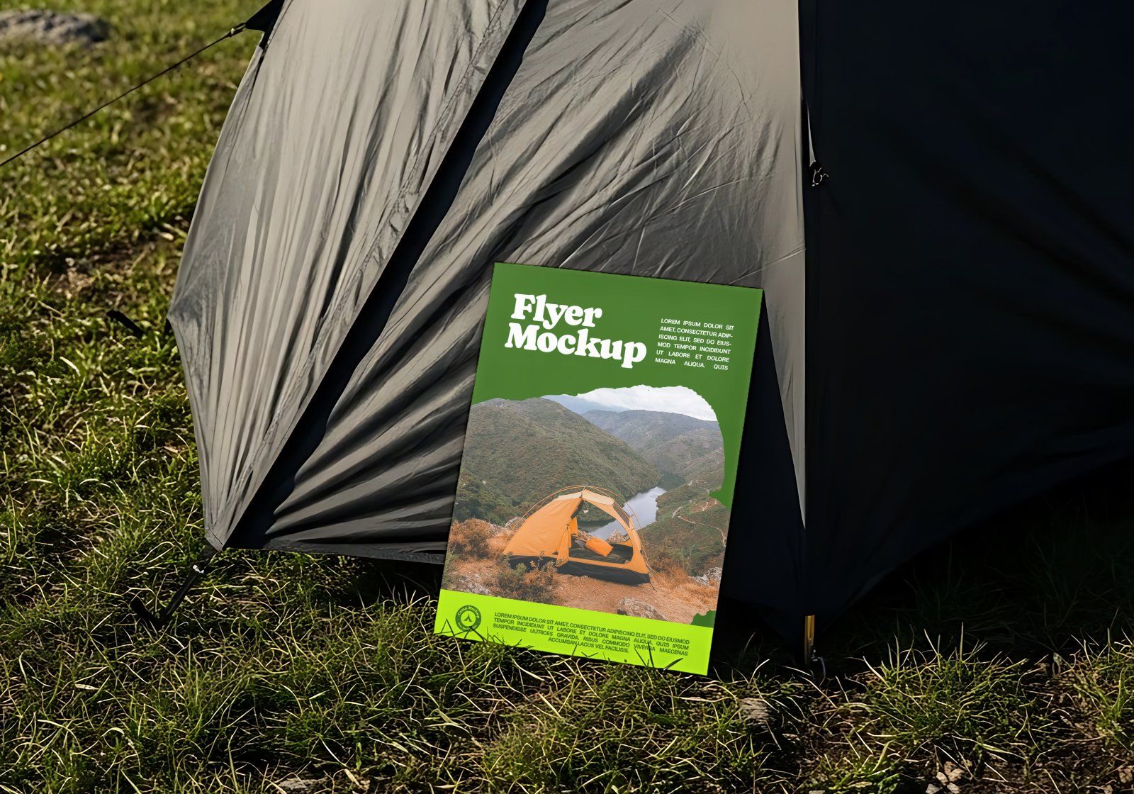 Premium Branding Green Camping Mockup