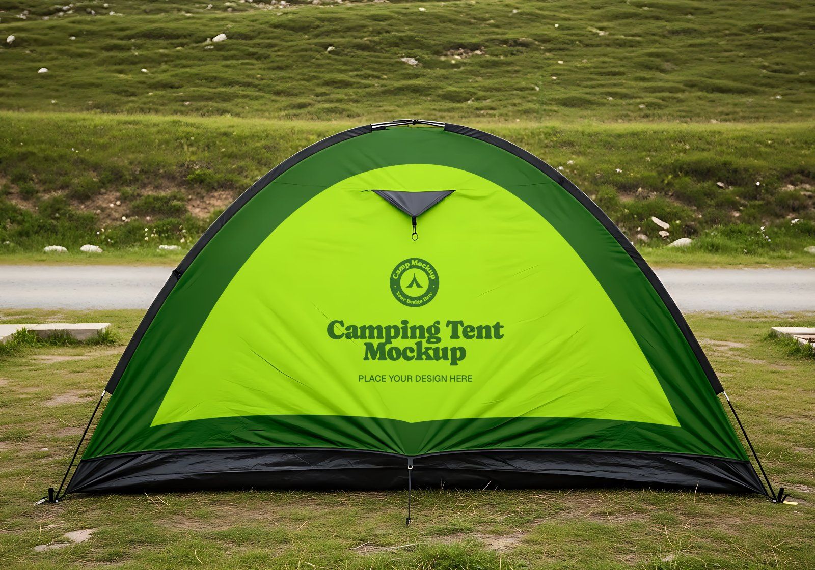 Premium Branding Green Camping Mockup