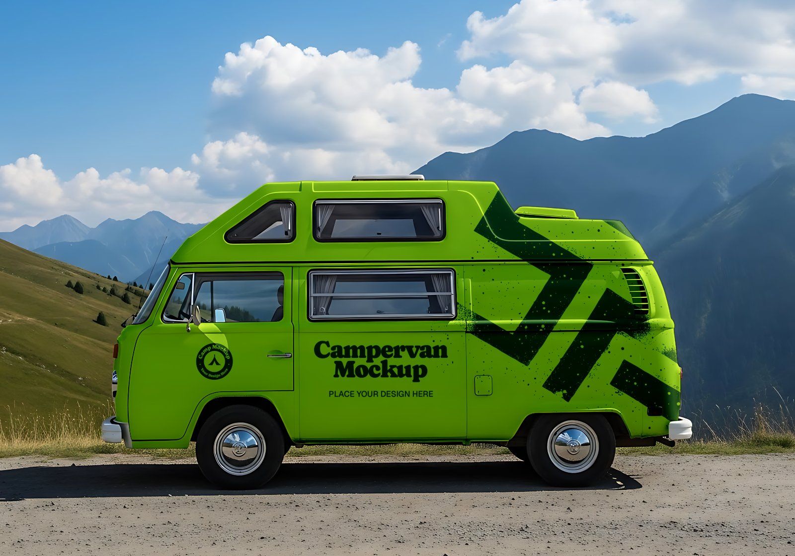 Premium Branding Green Camping Mockup