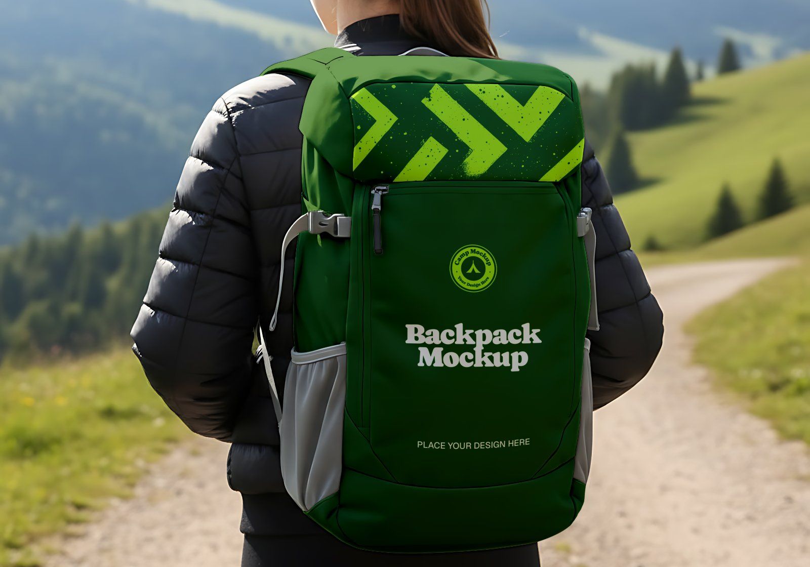 Premium Branding Green Camping Mockup