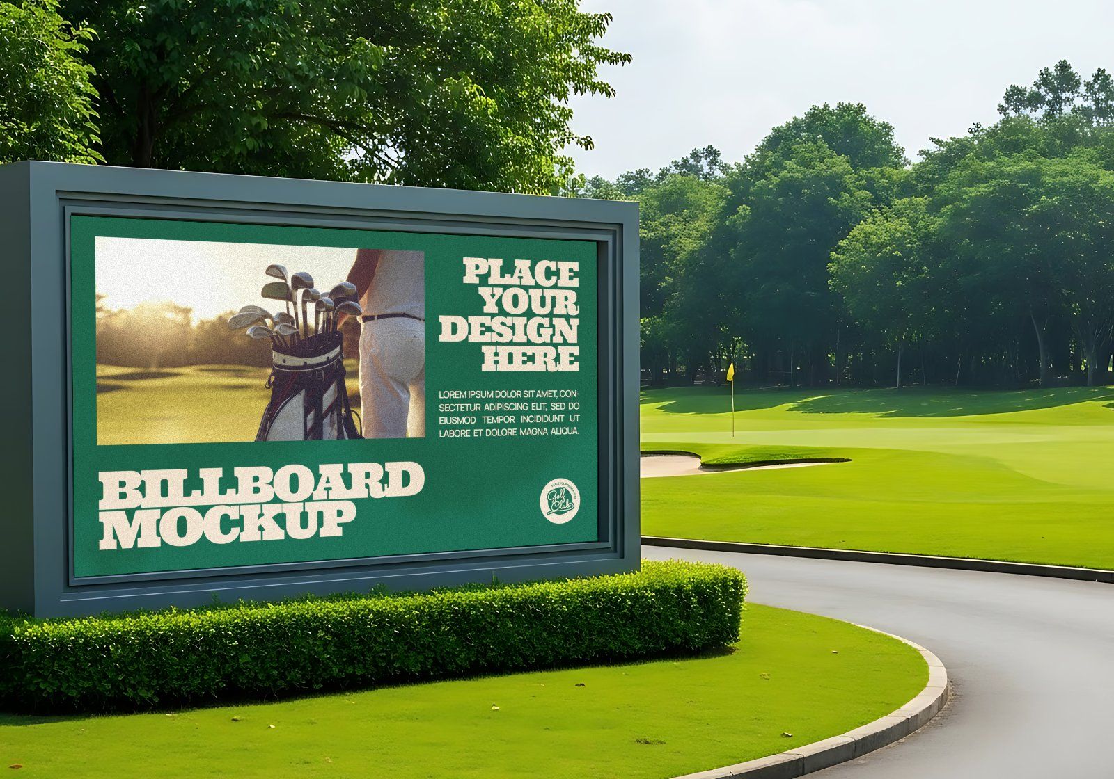 Premium Branding Green Golf Mockup