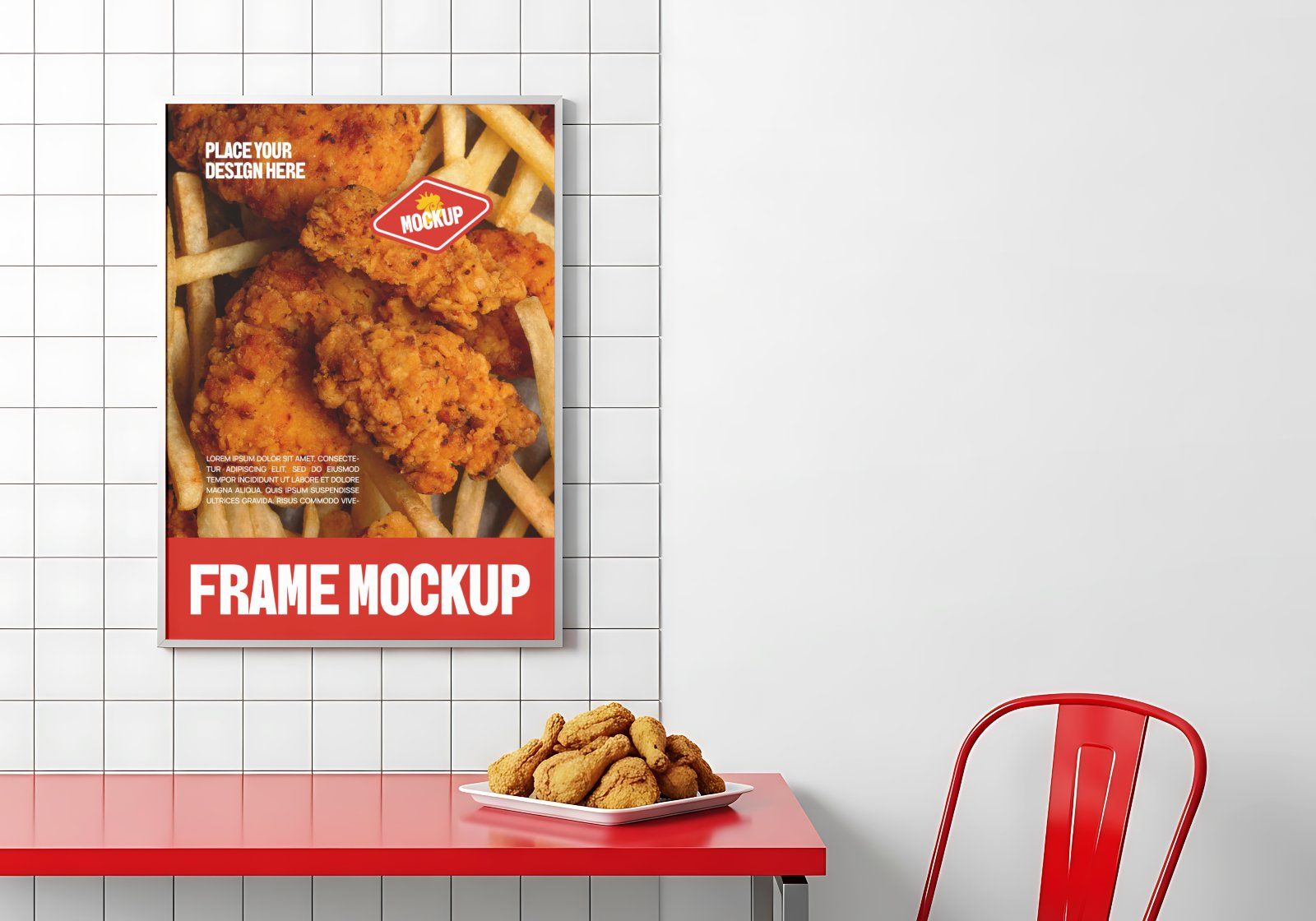 Premium Branding Fried Chicken Store Mockup
