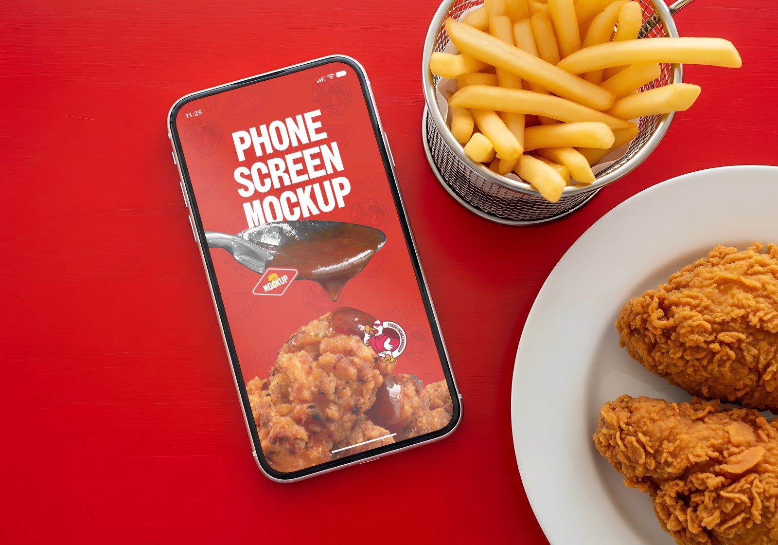 Premium Branding Fried Chicken Store Mockup