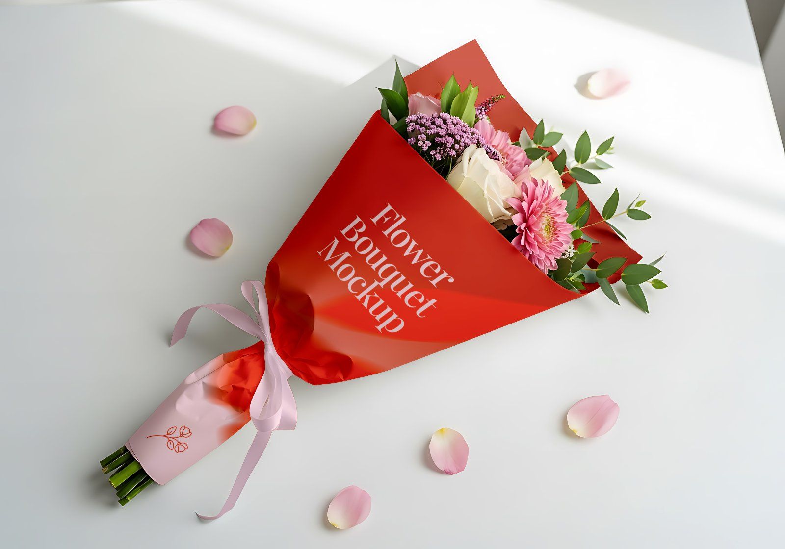 Premium Branding Red Florist Store Mockup