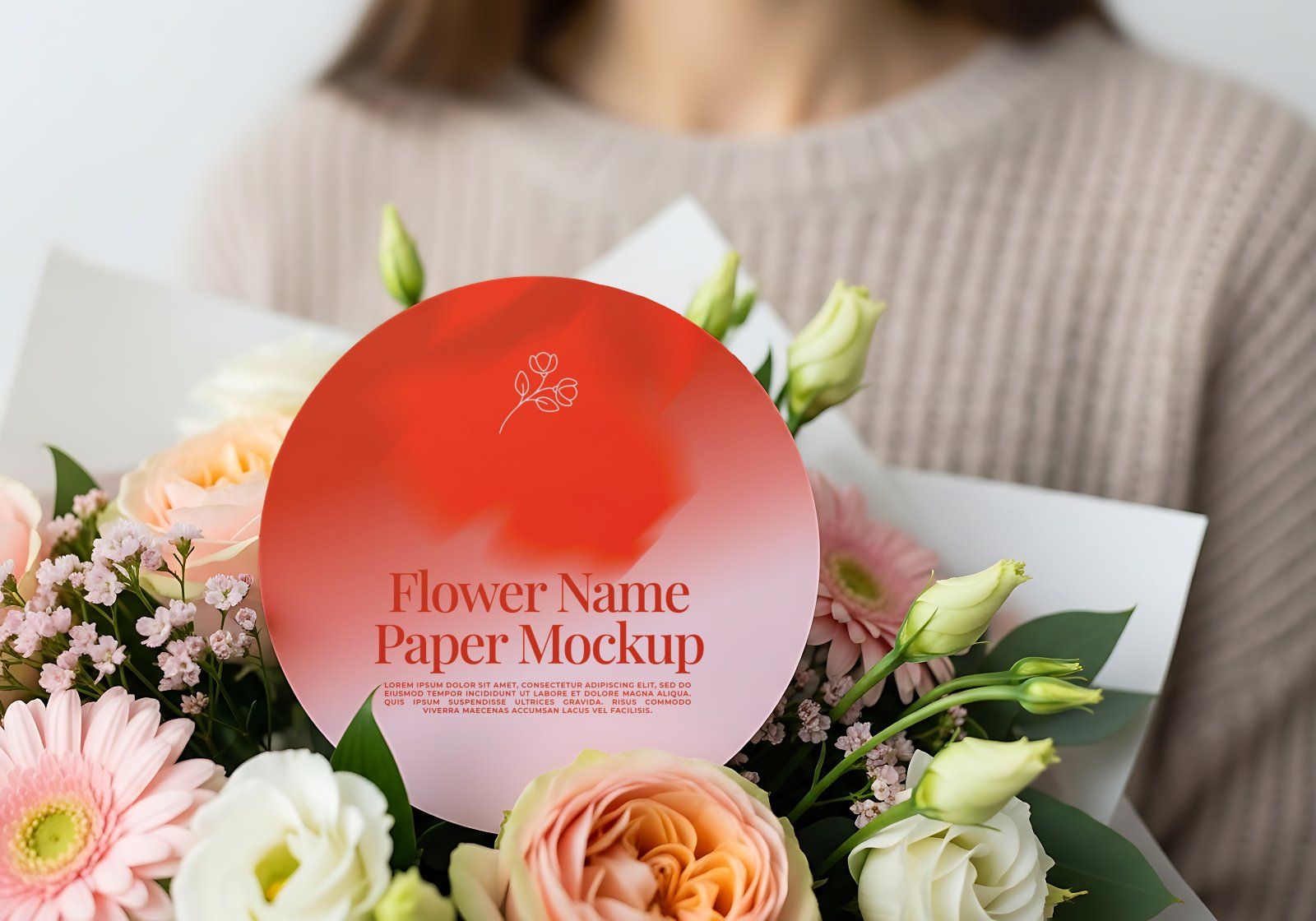 Premium Branding Red Florist Store Mockup