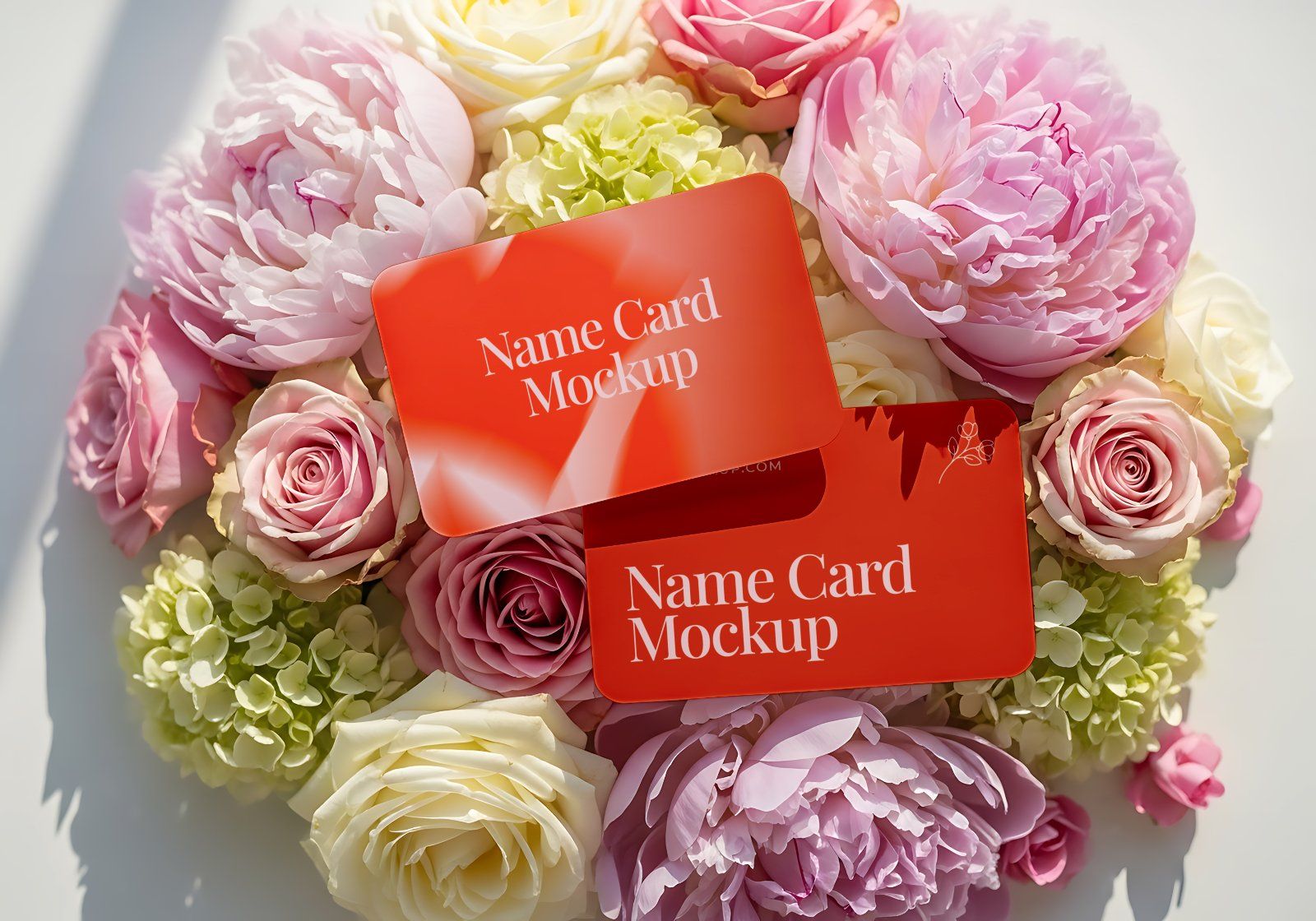 Premium Branding Red Florist Store Mockup