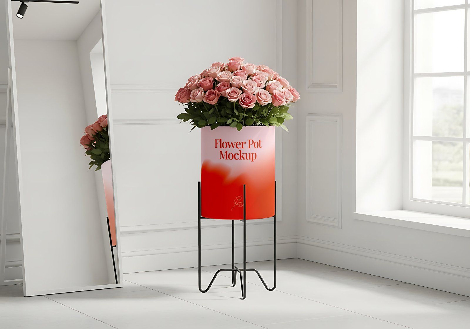 Premium Branding Red Florist Store Mockup